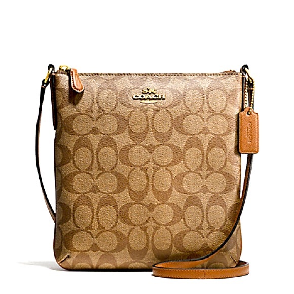 New condition Coach North/South Crossbody bag in signature coated canvas. - Picture 1 of 6